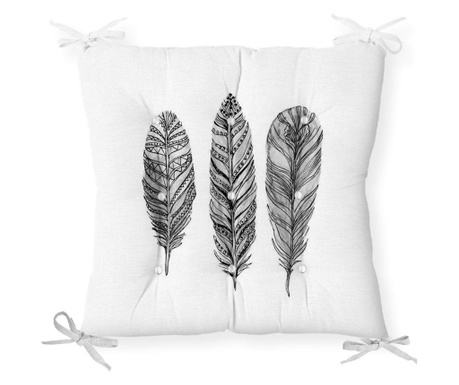 Minimalist Cushion Covers Black White Feather Székpárna 40x40 cm