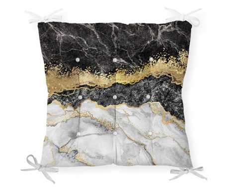 Minimalist Cushion Covers Black Gold Marble Székpárna 40x40 cm