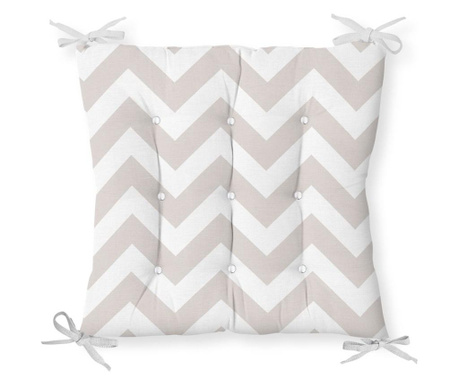 Minimalist Cushion Covers White Gray Zigzag Székpárna 40x40 cm