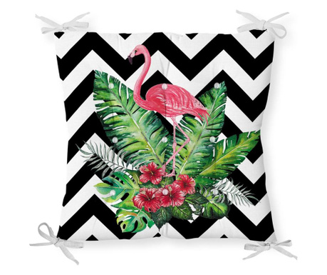 Minimalist Cushion Covers Black White Zigzag Pink Flamingo Székpárna 40x40 cm