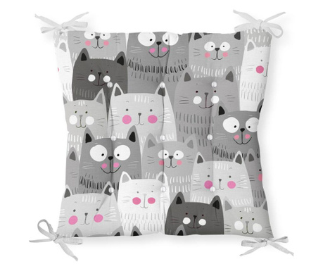 Minimalist Cushion Covers Gray Cats Székpárna 40x40 cm