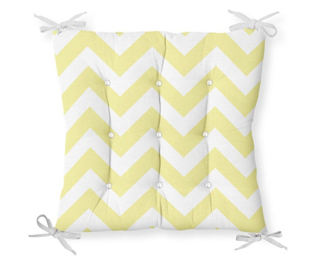 Minimalist Cushion Covers Yellow White Zigzag Székpárna 40x40 cm
