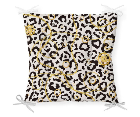 Minimalist Cushion Covers Leopar Black White Gold Székpárna 40x40 cm