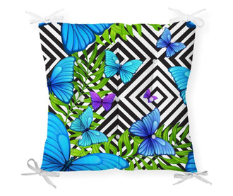 Μαξιλάρι καθίσματος Minimalist Cushion Covers Black White Blue Geometric 40x40 cm