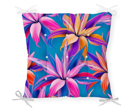 Poduszka na siedzisko Minimalist Cushion Covers Pink Blue Purple Flower 40x40 cm