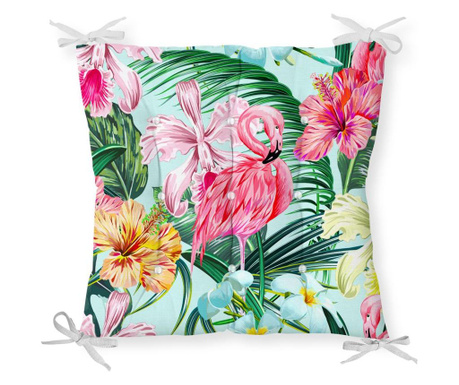 Minimalist Cushion Covers Pink Flamingo Flowers Székpárna 40x40 cm