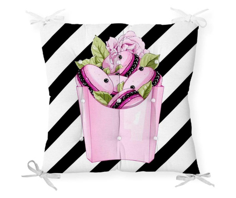 Minimalist Cushion Covers Pink Parfumme Black Striped Székpárna...