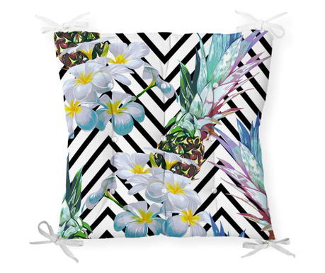 Minimalist Cushion Covers Flowers and Zigzag Székpárna 40x40 cm