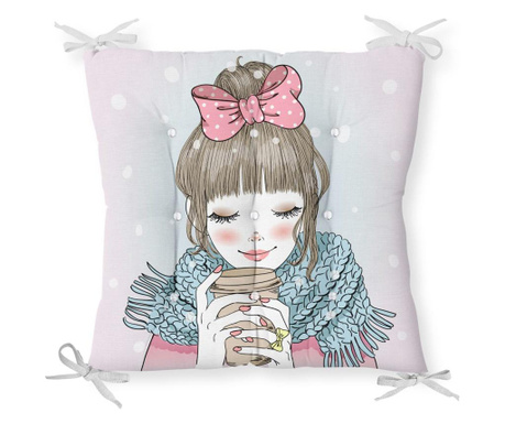 Poduszka na siedzisko Minimalist Cushion Covers Girl and Coffee 40x40 cm