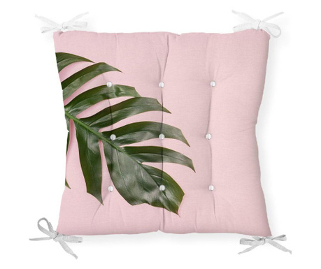 Poduszka na siedzisko Minimalist Cushion Covers Pink Green Banana Leaf 40x40 cm