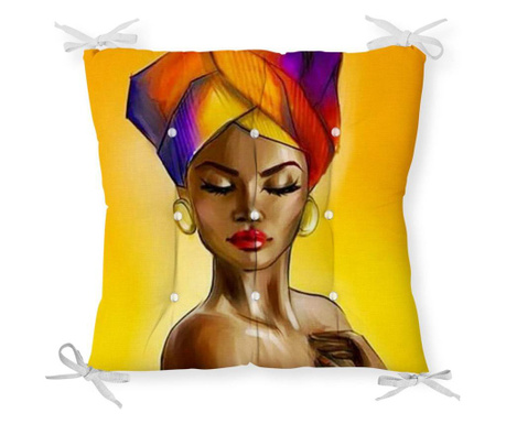 Minimalist Cushion Covers African Woman Yellow Székpárna 40x40 cm