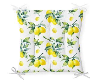 Poduszka na siedzisko Minimalist Cushion Covers White Yellow Lemon 40x40 cm