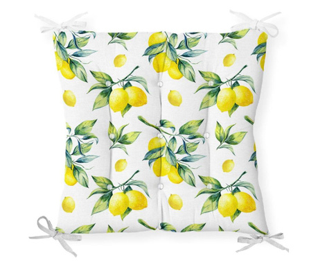 Vankúš na sedenie Minimalist Cushion Covers White Yellow Lemon 40x40 cm