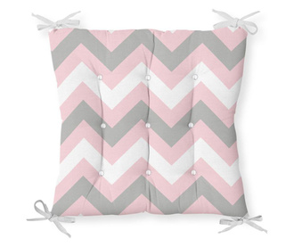 Minimalist Cushion Covers Pink Gray Zigzag Székpárna 40x40 cm