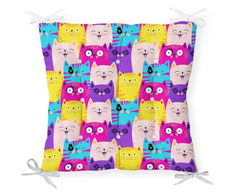 Minimalist Cushion Covers Colorful Cats Székpárna 40x40 cm