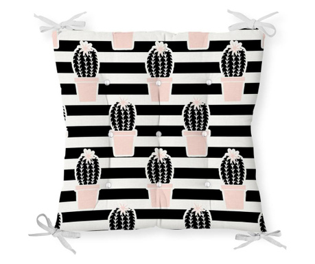 Minimalist Cushion Covers Black White Pink Cactus Székpárna 40x40...