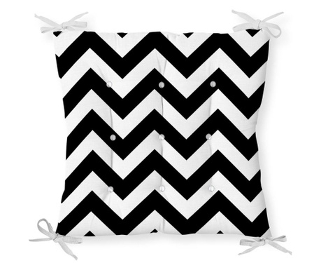 Minimalist Cushion Covers Black White Zigzag Classics Székpárna 40x40 cm