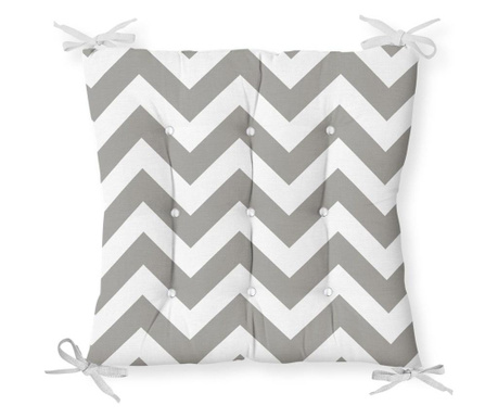 Poduszka na siedzisko Minimalist Cushion Covers Gray White Zigzag...