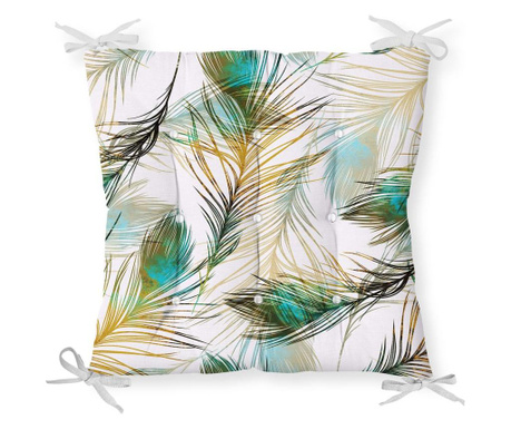 Minimalist Cushion Covers Green Yellow Feather Székpárna 40x40 cm