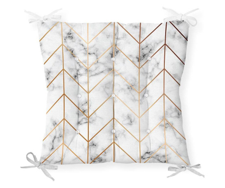 Perna de sezut Minimalist Home World, Minimalist Cushion Covers Gray Gold Marble, bumbac, , 40x40 cm