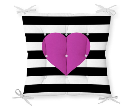 Minimalist Cushion Covers Black White Purple Heart Székpárna 40x40 cm