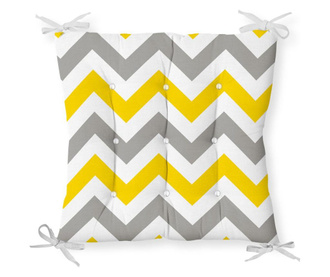 Minimalist Cushion Covers Gray Yellow Zigzag Székpárna 40x40 cm