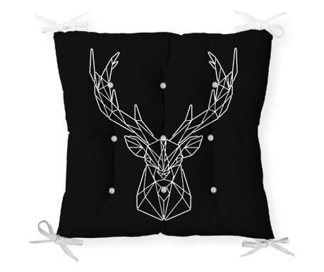 Minimalist Cushion Covers Black Geometric Deer Székpárna 40x40 cm