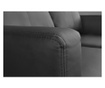 Canapea 3 locuri Ropez, Boston Black, negru, 220x86x68 cm