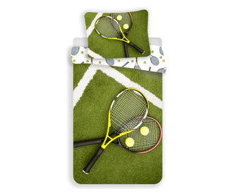 Set de pat Single Ranforce Sweet Home, Tennis, bumbac ranforce, multicolor