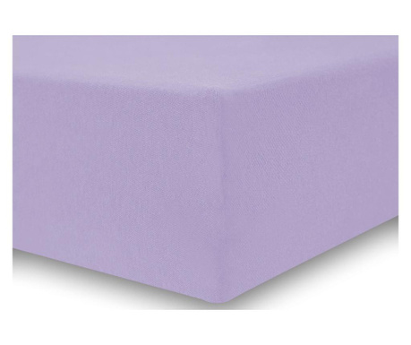 Cearsaf de pat cu elastic Decoking, Amber, bumbac, 90x200 cm, violet