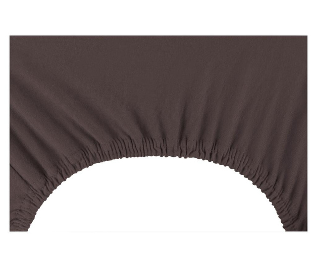 Cearsaf de pat cu elastic Decoking, Amber, bumbac, 140x200 cm, ciocolata
