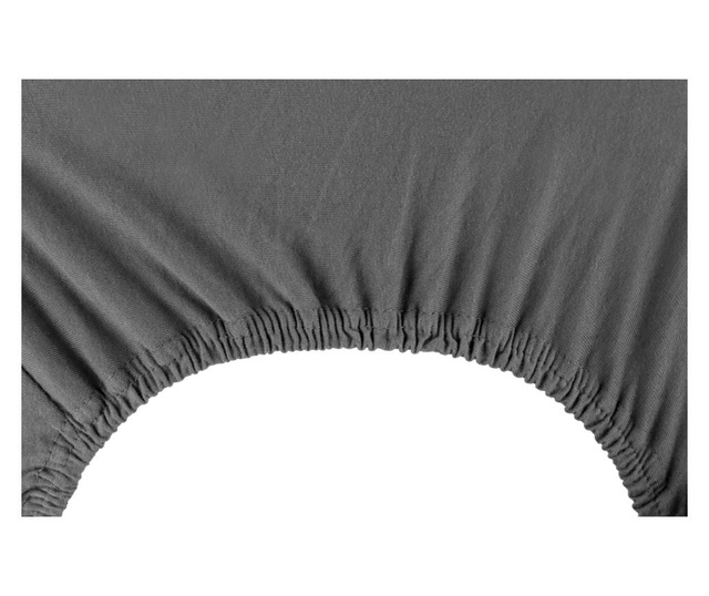 Cearsaf de pat cu elastic Decoking, Amber, bumbac, 140x200 cm, gri