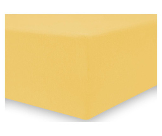 Cearsaf de pat cu elastic Decoking, Amber, bumbac, 160x200 cm, portocaliu