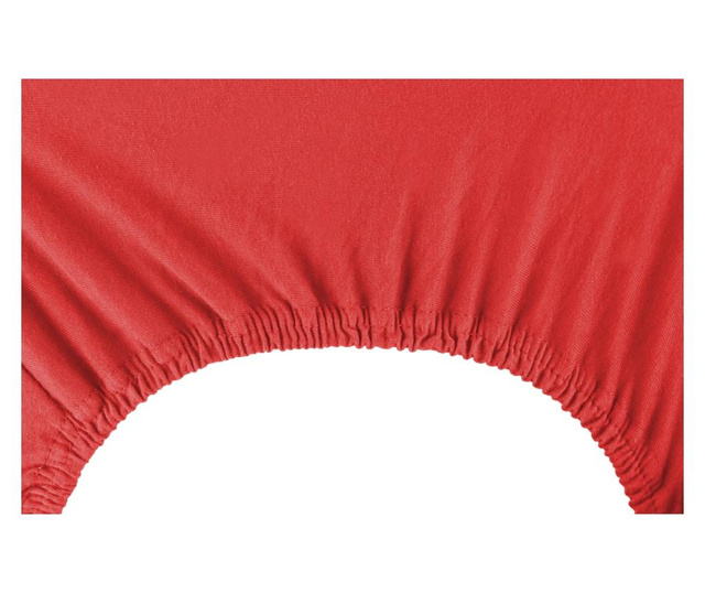 Cearsaf de pat cu elastic Decoking, Amber, bumbac, 160x200 cm, rosu