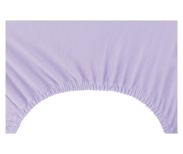 Cearsaf de pat cu elastic Decoking, Amber, bumbac, 180x200 cm, violet