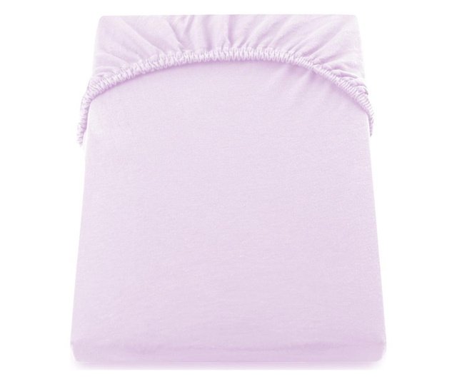 Cearsaf de pat cu elastic Decoking, Amber, bumbac, 90x200 cm, lila