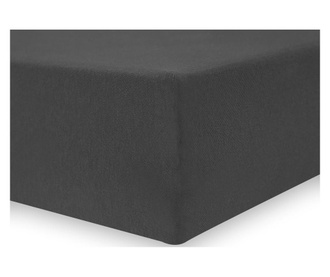 Cearsaf de pat cu elastic Decoking, Amber, bumbac, 200x200 cm, gri