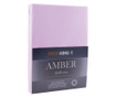 Cearsaf de pat cu elastic Amber 200x200 cm DecoKing, bumbac, lila