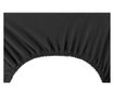 Cearsaf de pat cu elastic Decoking, Amber, bumbac, 140x200 cm, negru