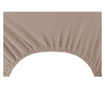 Cearsaf de pat cu elastic Decoking, Amber, bumbac, 120x200 cm, maro cappuccino
