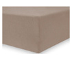 Cearsaf de pat cu elastic Decoking, Amber, bumbac, 120x200 cm, maro cappuccino