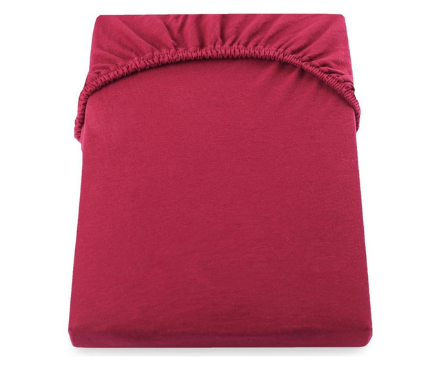 Cearsaf de pat cu elastic Decoking, Amber, bumbac, 180x200 cm, rosu