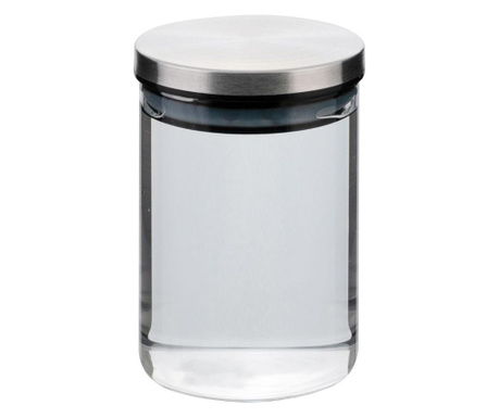 Borcan cu capac ermetic Axentia, sticla borosilicata, transparent/argintiu, 500 ml
