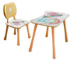 Set masa si scaun pentru copii Popcorn, MDF, multicolor