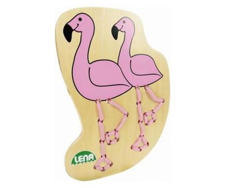 Jucarie Din Lemn Pentru Snuruit - Flamingo