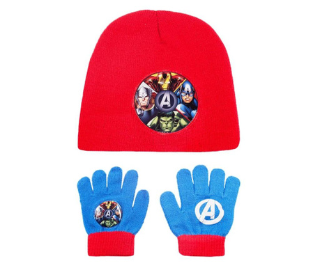 Set caciula cu manusi, Marvel-Avengers, rosu, 2-12 ani, accesorii imbracaminte copii