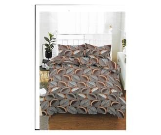 Lenjerie de pat pentru o persoana cu husa elastic pat si fata perna dreptunghiulara, nest, bumbac mercerizat Sofi 1 x 90/200, 1