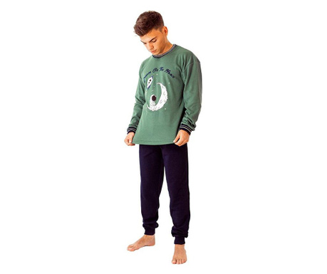 Pijama barbati A.apunto, Astronauta, verde/bleumarin