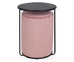 Set masuta de cafea si taburet Bizzotto, cadru din otel vopsit in camp electrostatic, 40x40x50 cm, roz prafuit