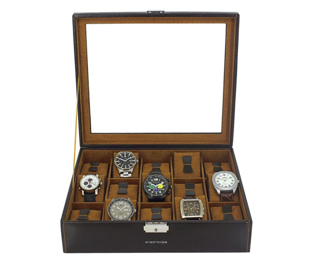 Cutie pentru ceasuri Friedrich|23, Bond, material sintetic, 30x26x9 cm, maro